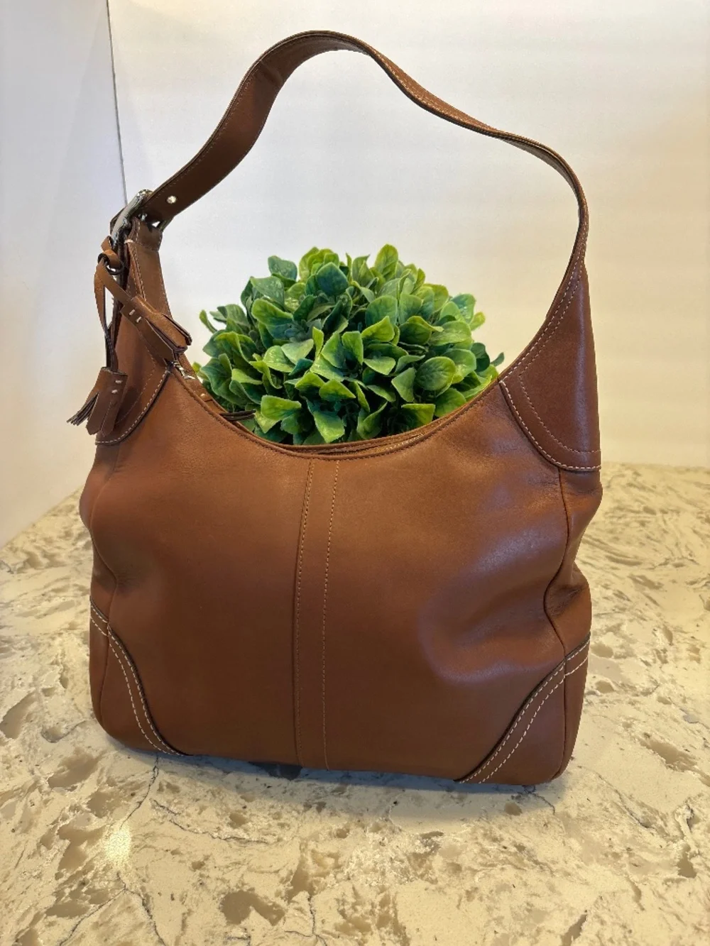 Vintage Coach Brown Leather Hamilton Hobo Handbag  F10280